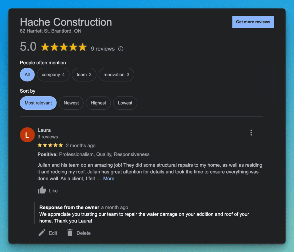 Hache Construction Reviews